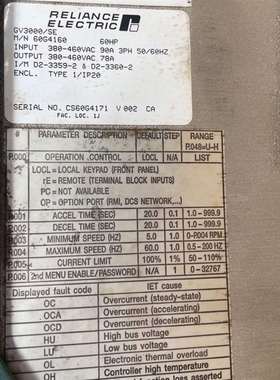 议价瑞恩变频器30V4160和60G4160各适用