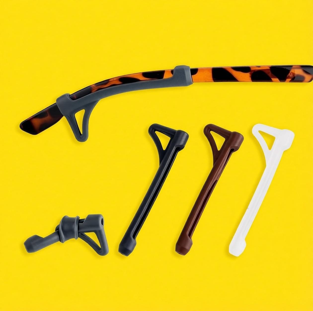 眼镜防滑套耳勾硅胶耳托眼镜架套腿防掉器防脱绳挂耳防