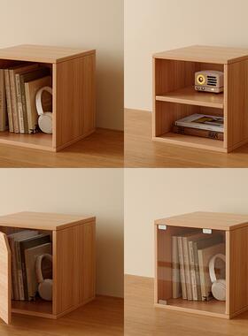 桌面小柜子储物柜自由组合格子柜桌上书架带柜门书柜矮柜置物收纳