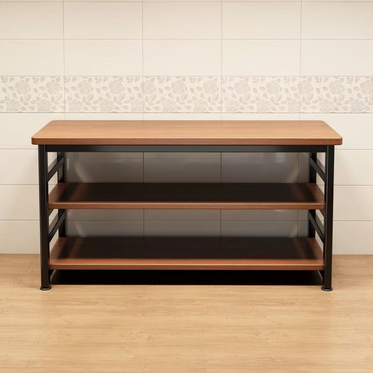 厨房多功能置物架落地切菜桌子工作台微波炉锅具收纳架窄边柜淘