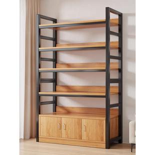 置物架多层收纳架货架家用落地客厅钢木书架展示架储物架分层架子