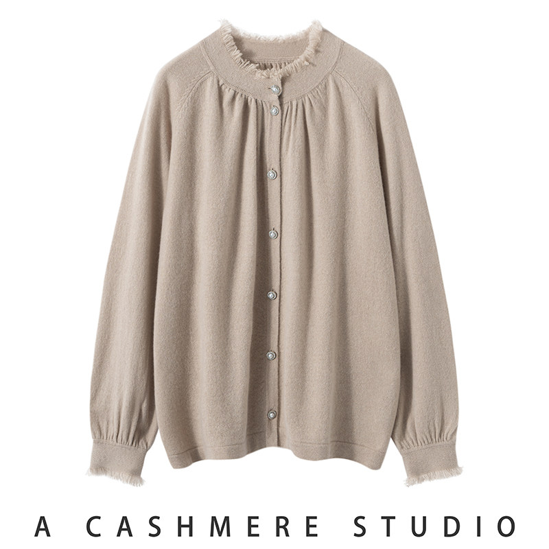 100%纯山羊绒衫女立领宽松慵懒风毛衣针织外搭2025秋冬新款上衣,女装/女士精品,羊绒衫,淘宝优惠券,粉丝福利购,淘宝优惠卷
