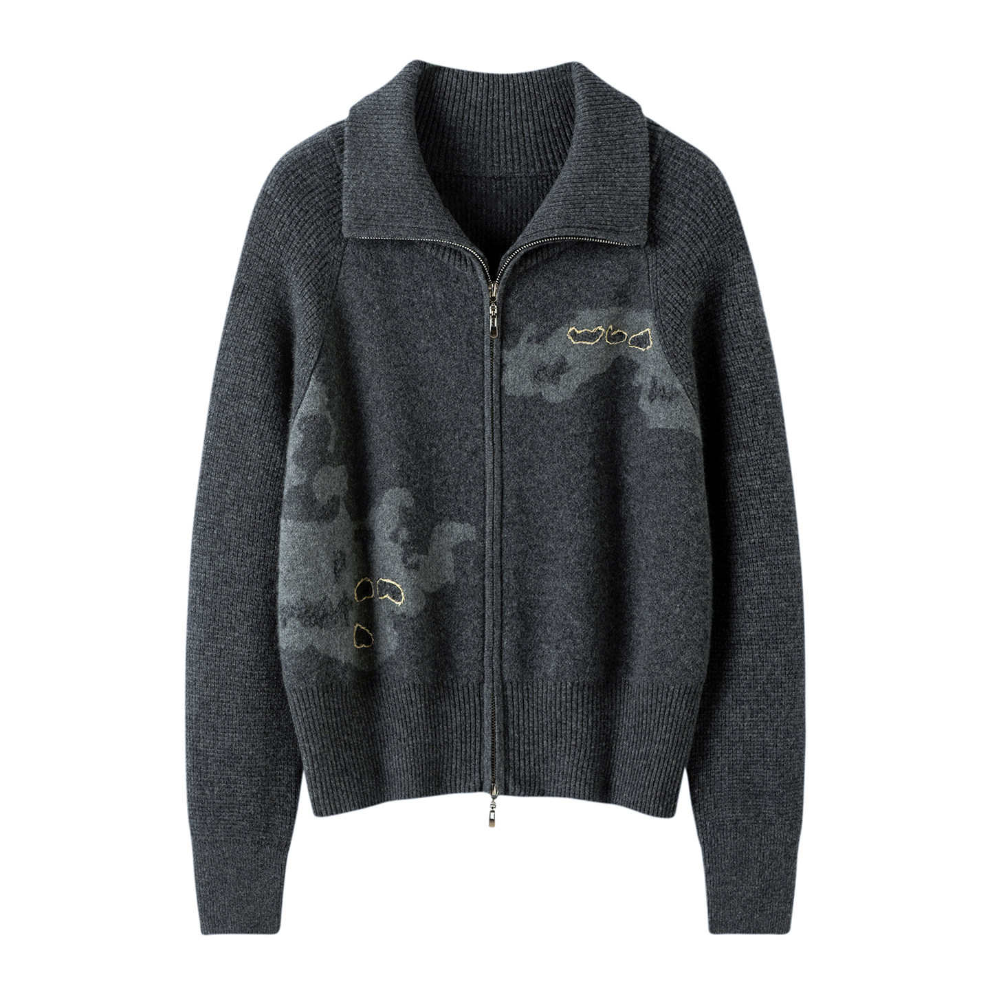 100%纯山羊绒开衫女高领宽松加厚2025年秋季拉链翻领手工刺绣外套,女装/女士精品,羊绒衫,淘宝优惠券,粉丝福利购,淘宝优惠卷