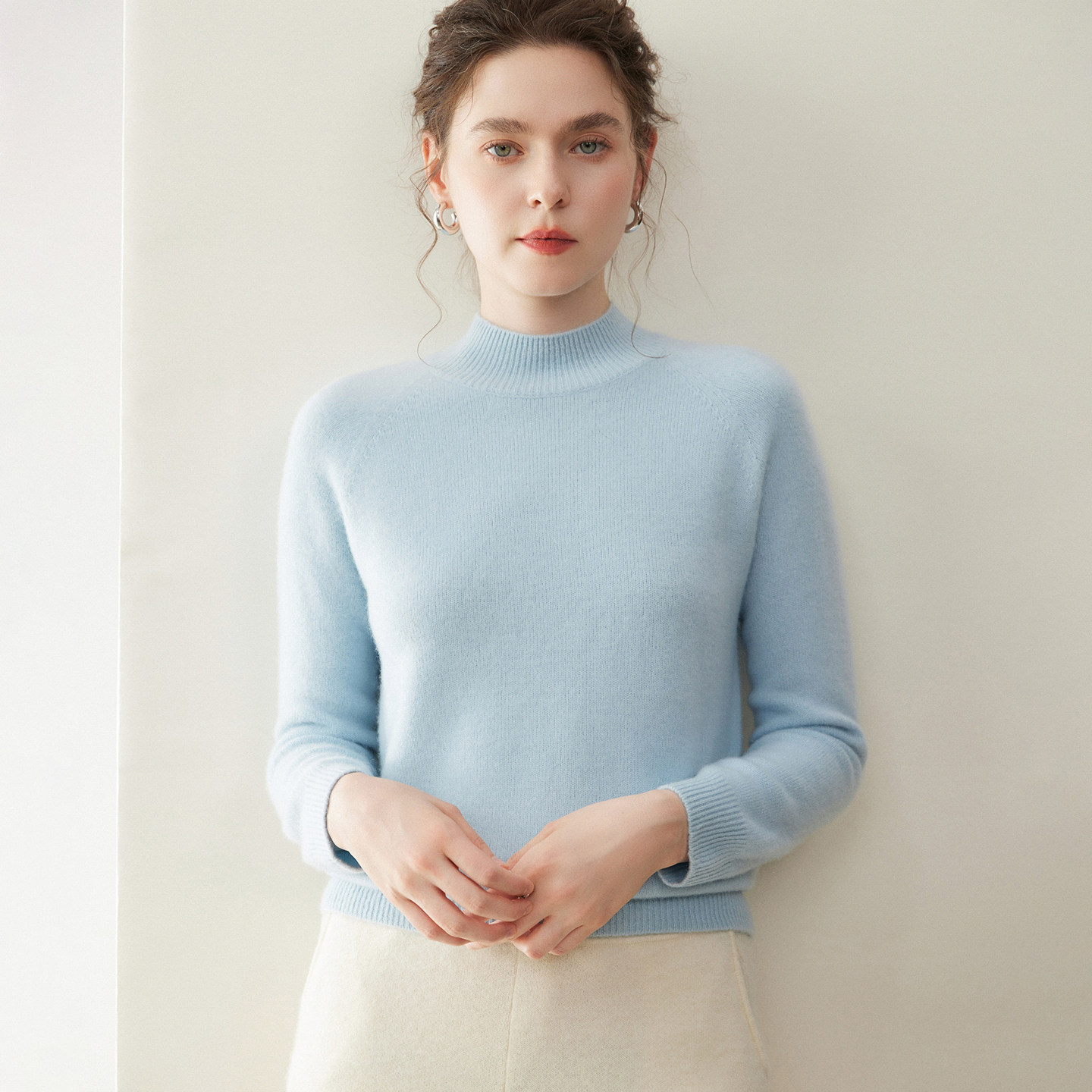 山羊绒衫秋冬新款半高领针织衫女套头加厚保暖打底衫极简风毛衣,女装/女士精品,羊绒衫,淘宝优惠券,粉丝福利购,淘宝优惠卷