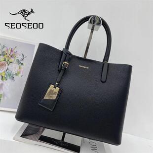 南奥九州袋鼠女包真皮头层牛皮手提包手拎包生日礼物单肩斜挎包潮