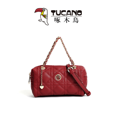 女包斜挎包啄木鸟菱格小香风气质