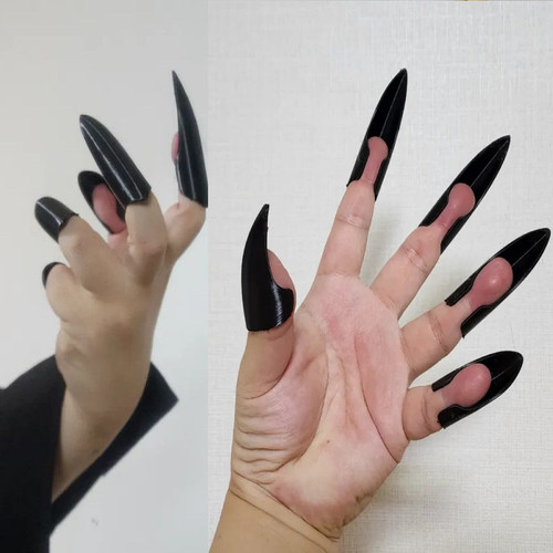 节日道具尖爪手指套黑色兽爪