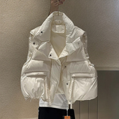 韩系时髦棉衣马甲女外穿2025秋冬新款 立领坎肩保暖背心马夹短外套