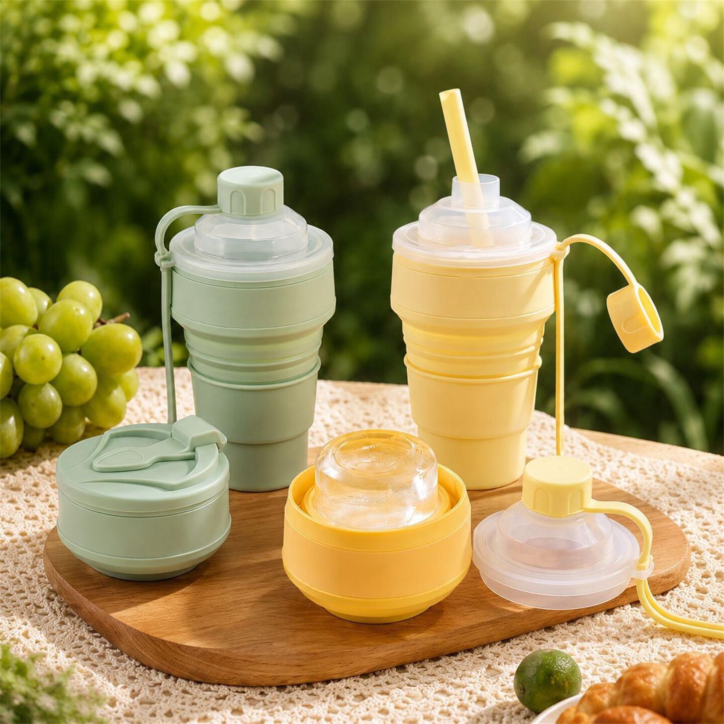 冰球杯折叠杯子随手柄食品级图片