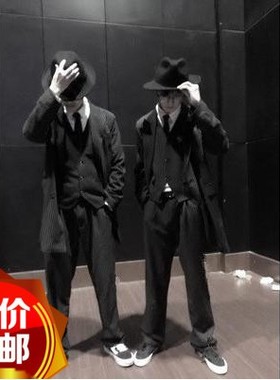 成人Popping机械舞boogaloo 西服Lockin表演POPPIN西装FUNKY外套