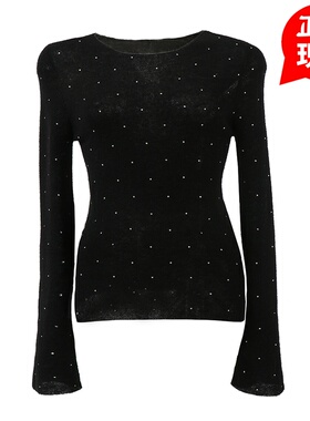 【地球店】黑白两色重工烫钻毛衣羊毛衫女秋内搭洋气修身针织衫