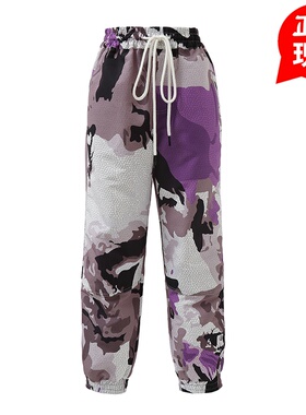 【地球店】痞帅紫色迷彩束脚工装运动裤女薄款2022新款宽松休闲裤