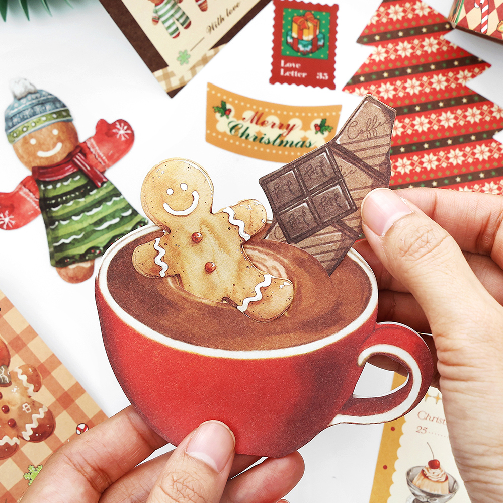 新鲜卖场手工趣味小机关便签纸美式复古圣诞古早手帐拼贴素材贴纸