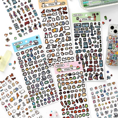 infeelme小物收藏家亮膜不干胶手帐贴纸可爱卡通deco手账素材贴画
