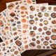 语闲美味屋美食手帐贴纸日式 料理古早寿司甜点复古手账素材贴画
