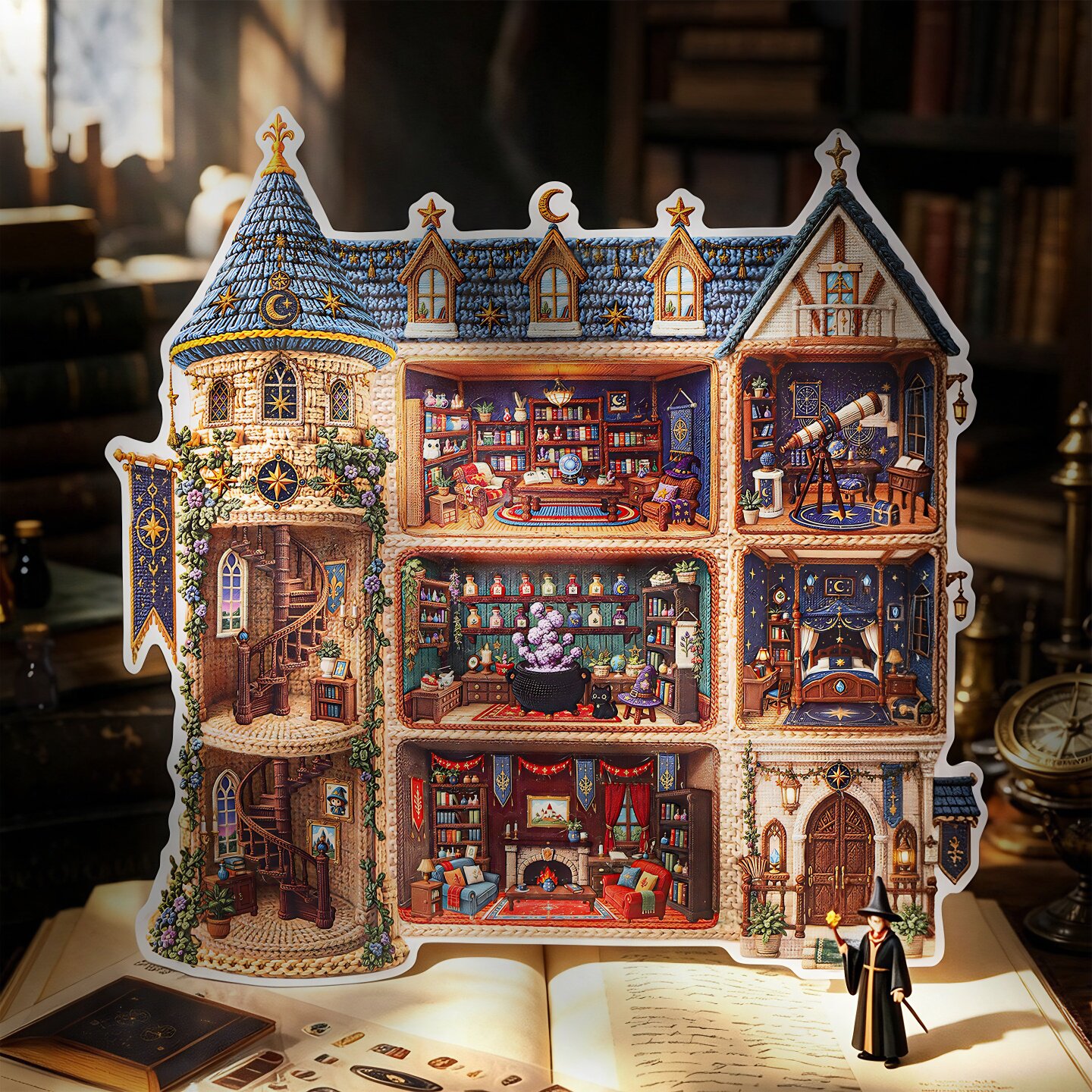 番茄酱少女我的魔法空间造景贴纸小屋场景格子间贴画高难度超大号