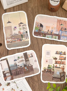 暮光生活存到迷你造景贴纸生活家居微缩场景3d立体小屋解压贴画