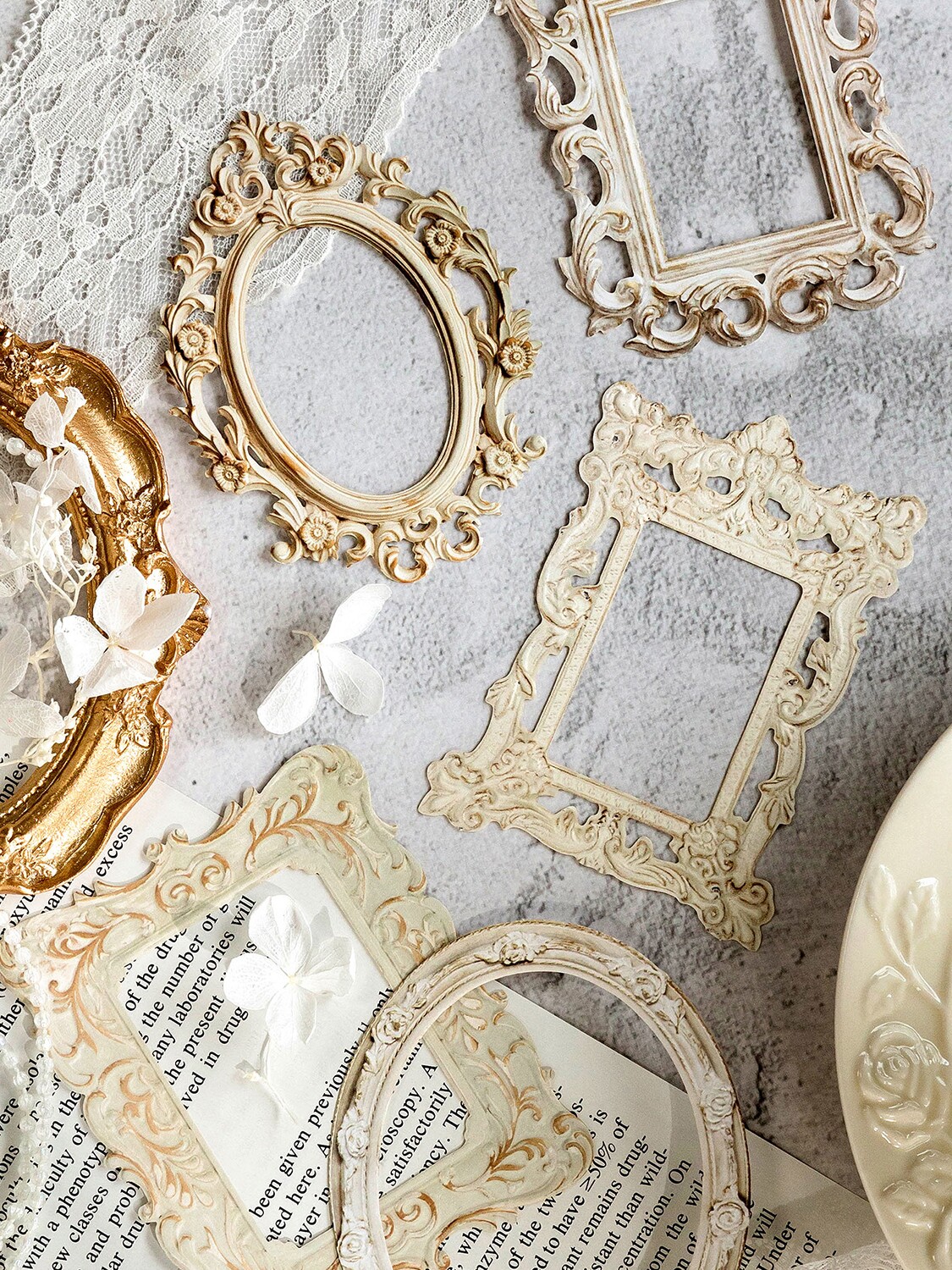 로맨틱 만남 중공 구호 복고풍 프레임 사진 프레임 특수 모양의 콜라주 카드 유럽식 손 계정 장식 콜라주 손 계정 자료