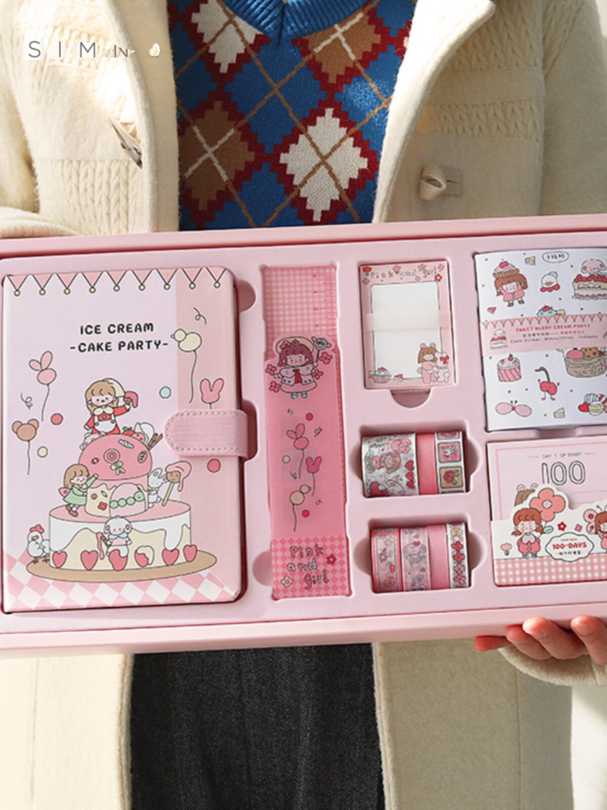 수첩 선물 상자 스티커 소녀 귀여운 인터넷 연예인 수첩 도구 재료 풀 세트 기능 단순