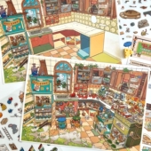 infeelme今日营业中36.0立体我 小屋场景微缩英菲造景贴纸大号