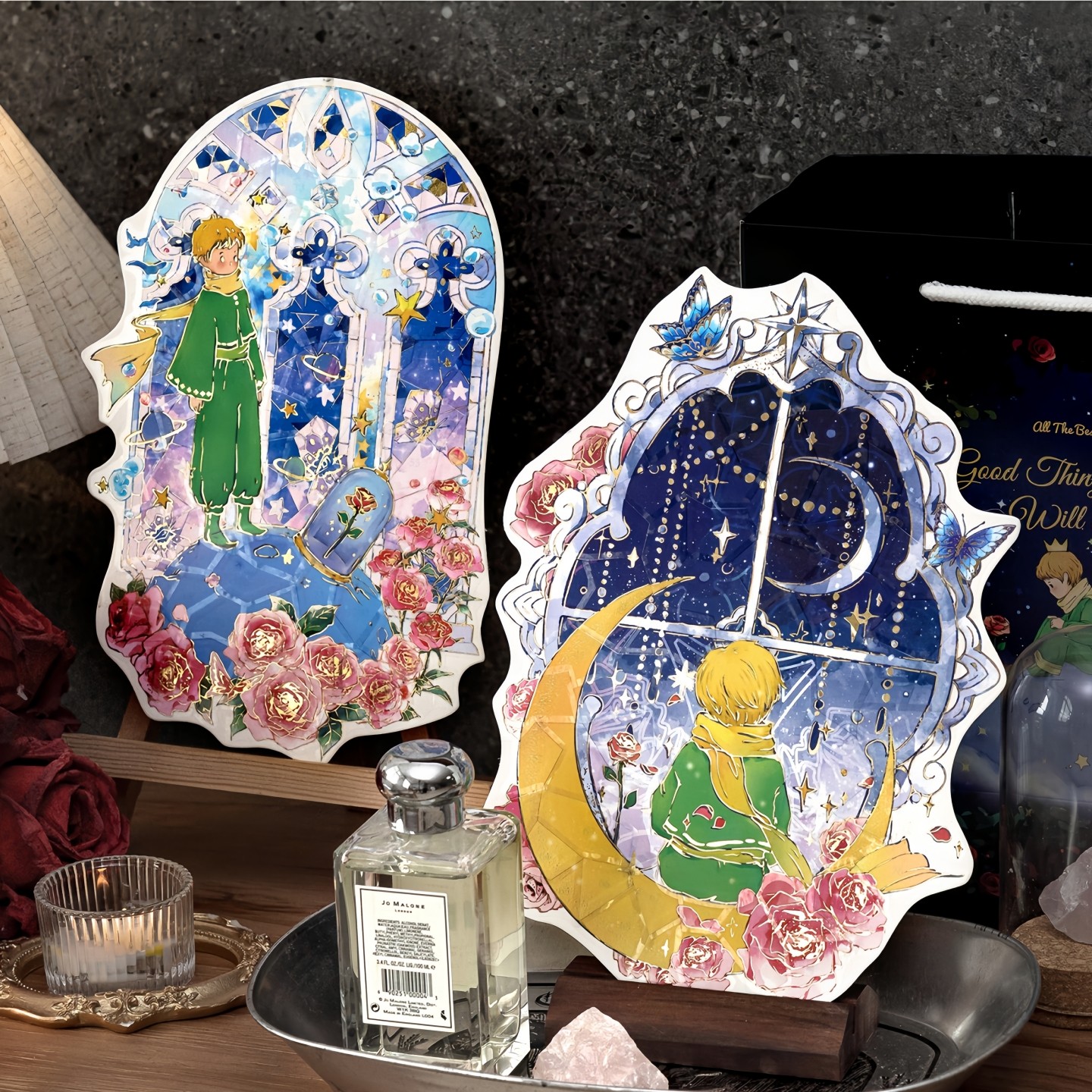 王子与玫瑰烫金修复拼图贴纸微缩场景造景贴纸儿童解压diy贴画,文具电教/文化用品/商务用品,贴纸/立体贴纸,淘宝优惠券,粉丝福利购,淘宝优惠卷