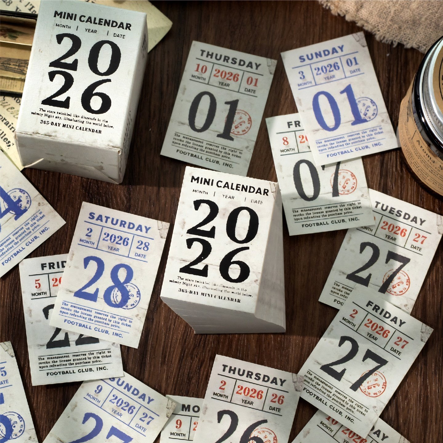 365张便签纸2026年手撕日历手帐素材纸每日一页迷你涂鸦台历新款图片
