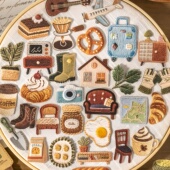 番茄酱少女温馨小物刺绣风可爱复古生活家居日常无白边手帐贴纸