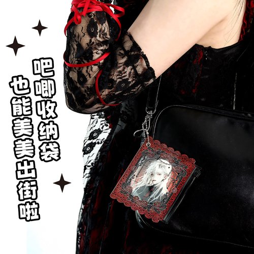 蔷薇巡礼PVC吧唧袋黑红谷美痛包小包挂件徽章收纳展示谷子保护套