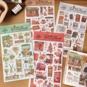 去有风 地方手帐和纸贴纸ins风手账素材装 饰造景咕卡贴画高颜值