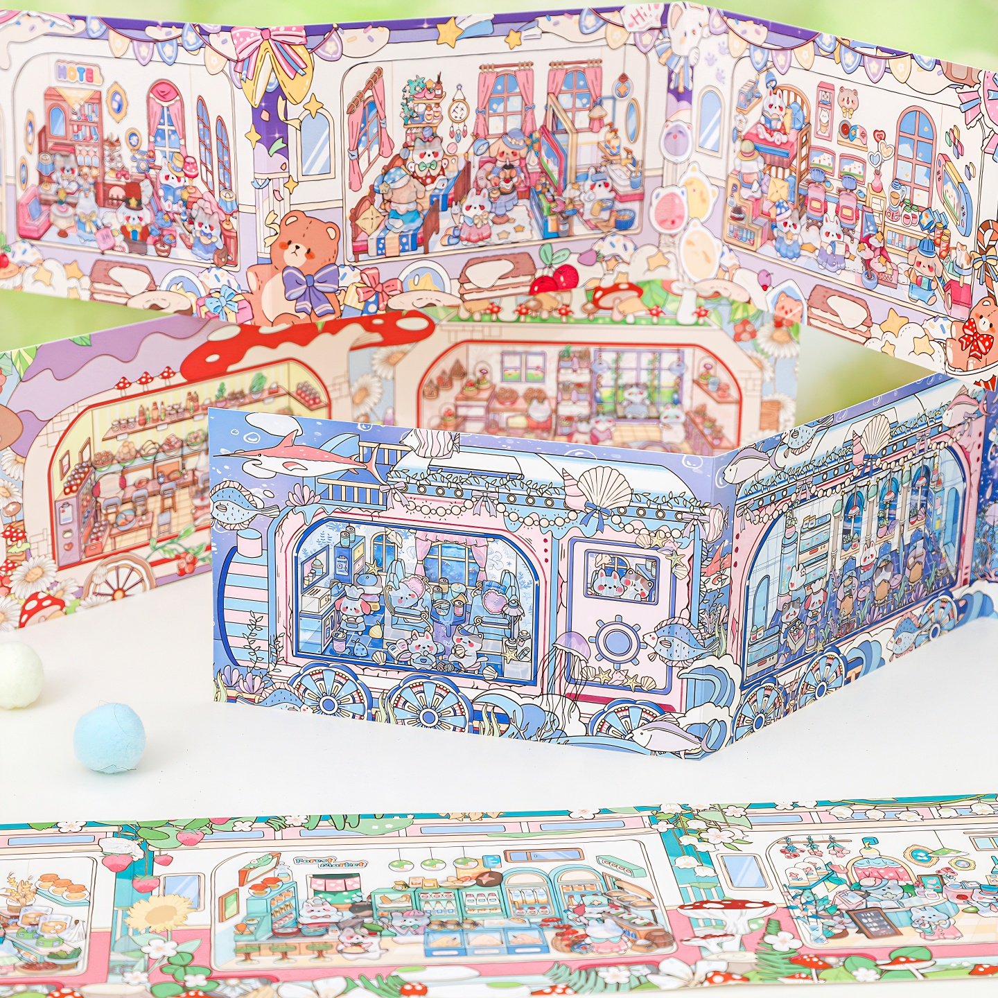 动物园小班时光列车折页造景贴纸可爱卡通场景微缩3d立体小屋贴画,文具电教/文化用品/商务用品,贴纸/立体贴纸,淘宝优惠券,粉丝福利购,淘宝优惠卷