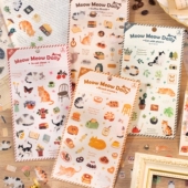 语闲猫咪手记pet手帐贴纸透明防水可爱卡通猫猫日记装 饰手账贴画