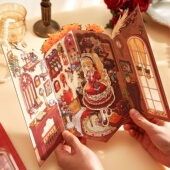 甜梦娃屋折叠收纳3d造景贴纸立体小屋微缩场景大号古风人物贴画