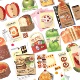 新鲜卖场手工趣味便签纸面包咖啡昭和古早复古手帐拼贴素材贴纸