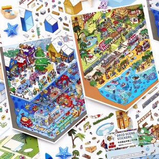 infeelme今日营业中第二十六弹立体我的小屋场景微缩造景贴纸大号