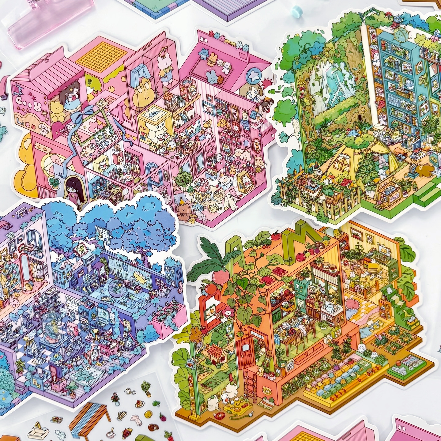 infeelme造景贴纸今日营业中全套微缩场景3d立体我的小屋15.0大号