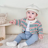 春秋上衣 毛衣外套儿童韩版 宝宝春季 小外套洋气婴儿衣服针织小开衫