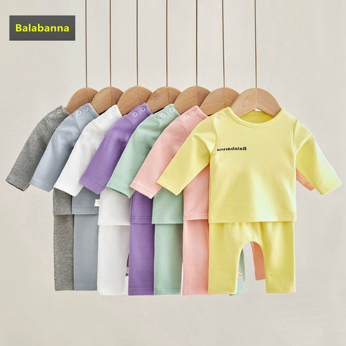 婴幼儿纯棉高腰护肚新生儿春装秋套装男女宝宝打底秋衣睡衣婴儿服