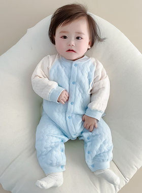 班纳之家婴儿薄棉无骨连体衣衣服