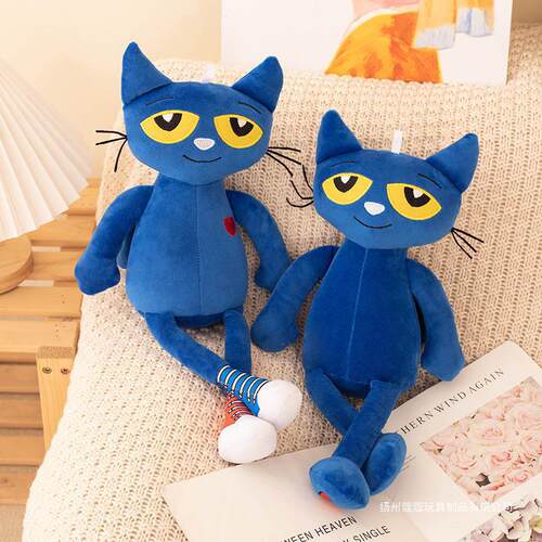 pete the cat皮特猫公仔collins猫咪跨境毛绒玩具蓝猫玩偶布娃娃