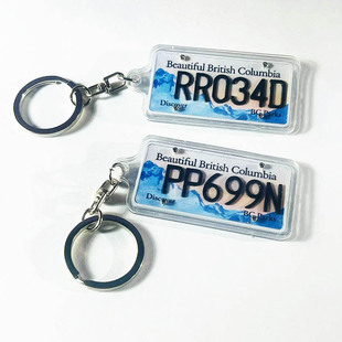 加拿大不列颠哥伦比亚女包挂件13个BC省情怀车牌钥匙扣纪念品吊坠