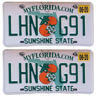 定制美国佛罗里达州四品模型车牌玩具车牌照号码3D金属字攀爬越野