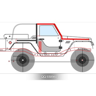 模型车金属车壳吉普牧马人CNC工艺SCX10三代RC平跑自动敞篷定制