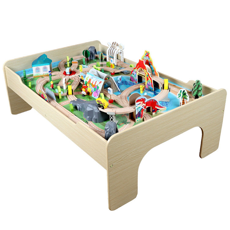 SMALL TRAIN TOY RAIL CAR DINOSAUR WORLD WOODEN ELECTRIC RAIL CAR TOY HANDS-ON ASSEMBLY CHILDRENS TOYS 3+