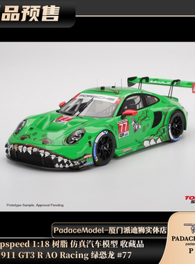 [PDS]Topspeed 1:18 911 GT3 R AO Racing 绿恐龙 #77 树脂车模