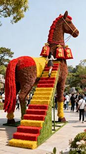 置 置商业街景区商业街打卡拍照装 网红打卡拍照装 置马年马踏飞燕装