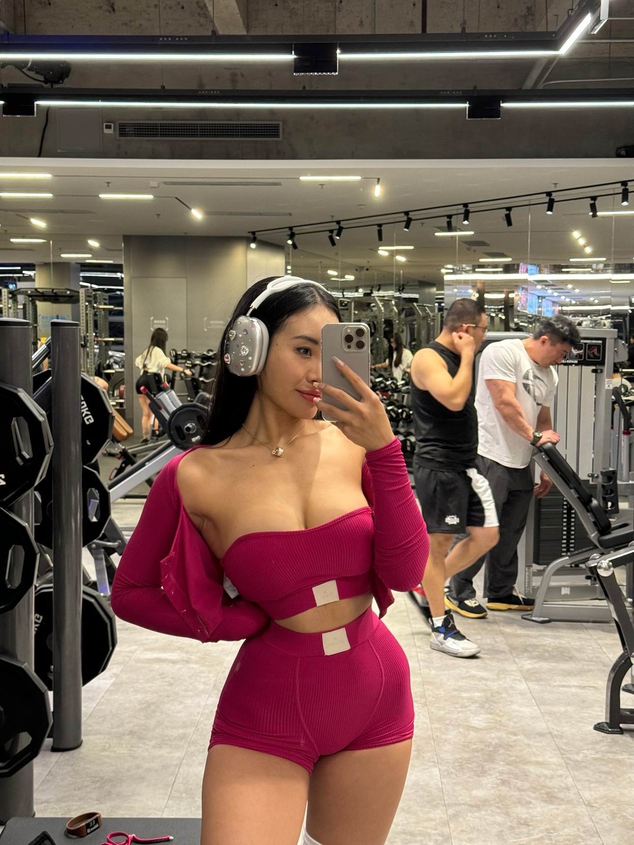 KIYAPEACH顾 【原创】xr健身可拆卸胸垫瑜伽嫩妹三件套