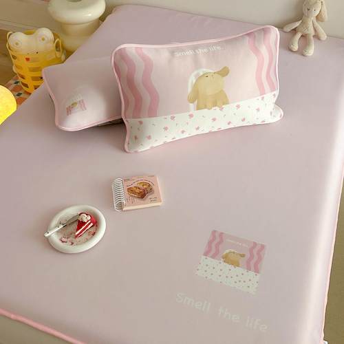 月亮睡了可爱冰丝软凉席床笠三件套夏凉席宿舍家用可机洗空调席夏