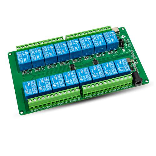 LCUS-16型 16路USB继电器模块 电脑串口控制开关 PC智能控制器