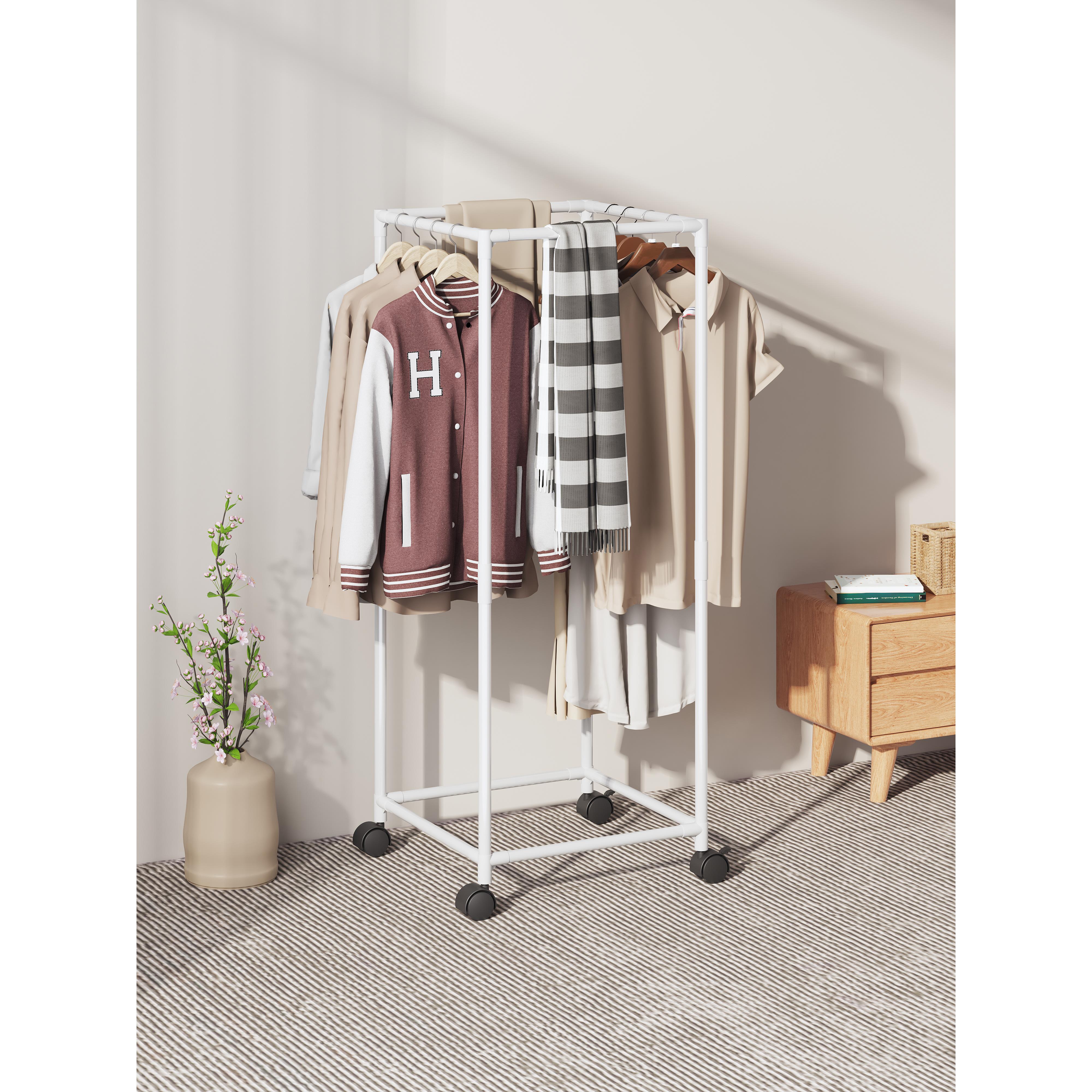 落地式家用小型移动晾衣杆室内晒被子卧室衣帽架简易阳台晒衣架