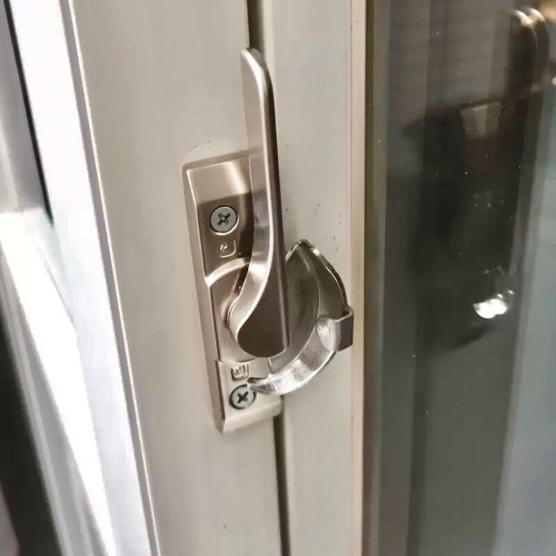 精选加大推拉门月牙锁老式彩铝玻璃窗勾窗配件半圆锁扣铝合金钩锁